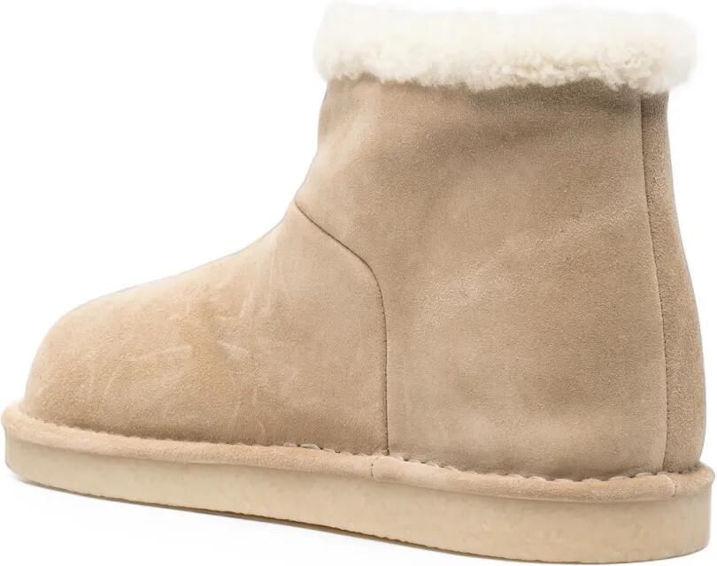Miu Suède enkellaarzen met lammy afwerking Beige - Foto 2
