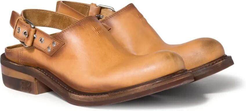 Miu Slingback muiltjes met gespsluiting Bruin - Foto 5