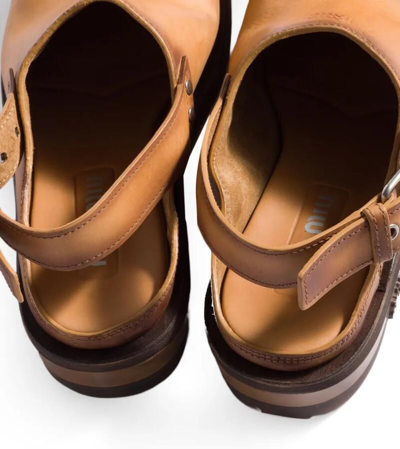 Miu Slingback muiltjes met gespsluiting Bruin - Foto 2