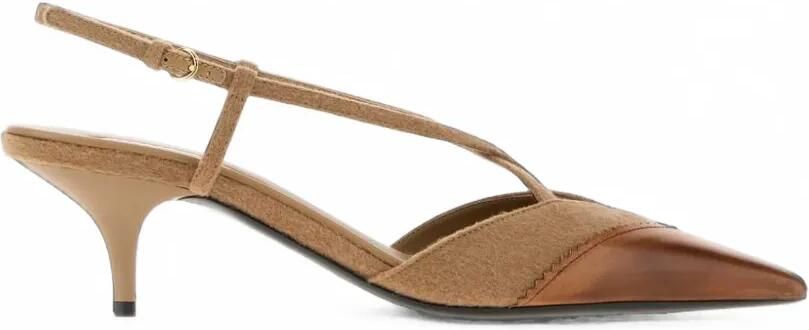 Miu Slingback pumps met puntige neus Bruin