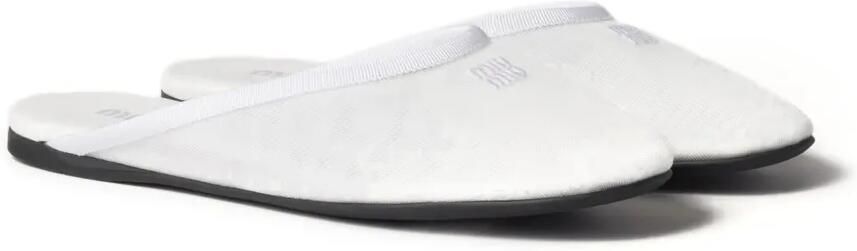 Miu Slippers met geborduurd logo Wit - Foto 4