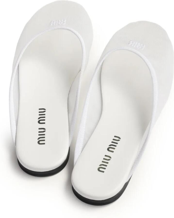 Miu Slippers met geborduurd logo Wit - Foto 2