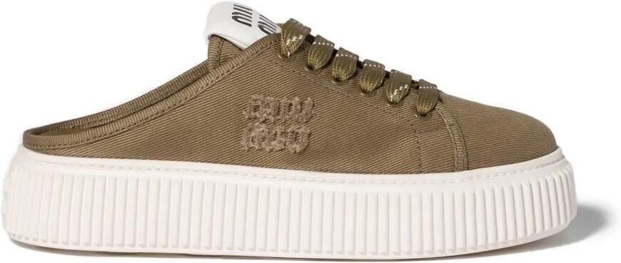 Miu Sneaker denim muiltjes Groen