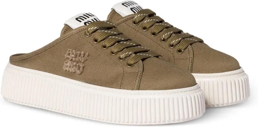 Miu Sneaker denim muiltjes Groen - Foto 4