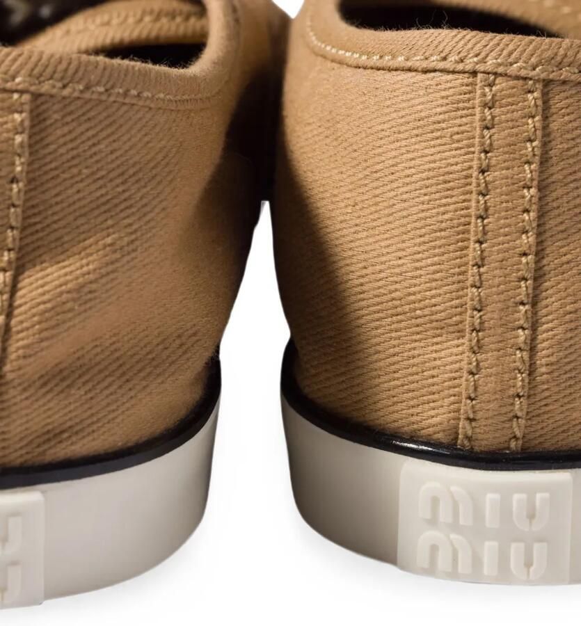 Miu Sneakers met borduurwerk Beige - Foto 2