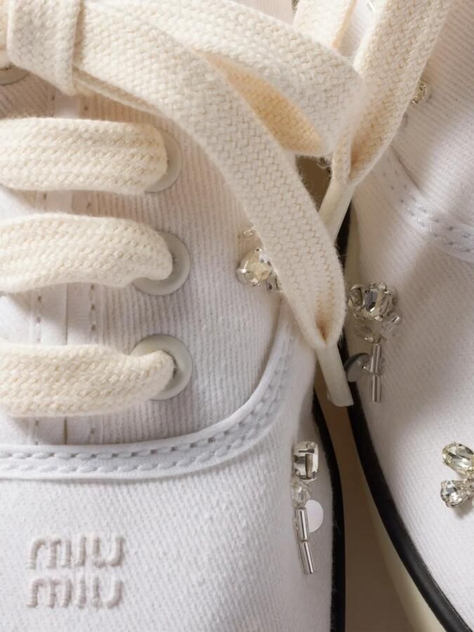 Miu Sneakers met borduurwerk Wit - Foto 3