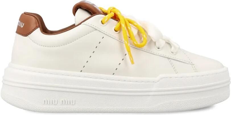 Miu Sneakers met logo-reliëf Beige - Foto 4