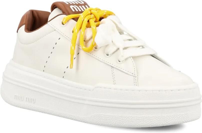 Miu Sneakers met logo-reliëf Beige - Foto 2