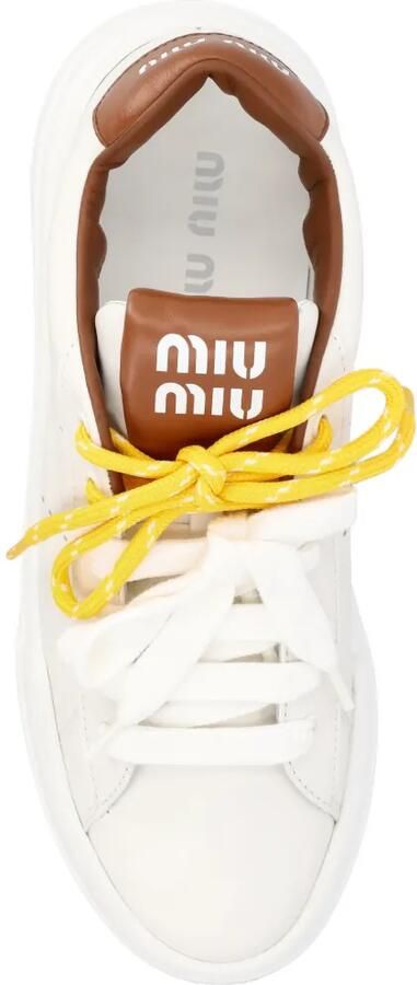 Miu Sneakers met logo-reliëf Beige - Foto 3
