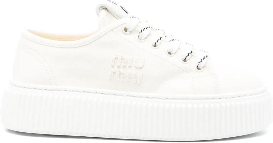 Miu Sneakers met logopatch Wit