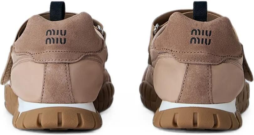 Miu Sneakers met mesh vlakken en klittenband Beige - Foto 3