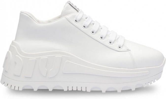 Miu Sneakers met plateauzool Wit - Schoenen.nl