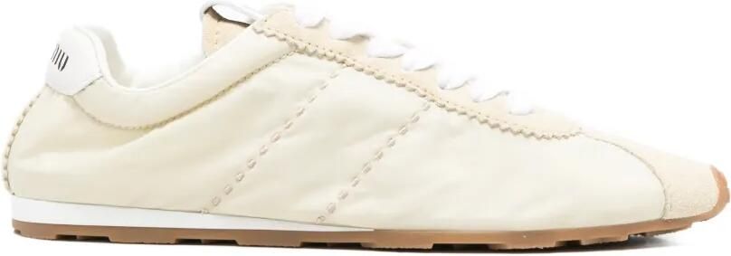 Miu Sneakers met sierstiksels Beige