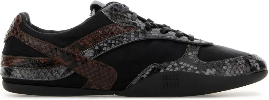 Miu Sneakers met slangenleer-effect Zwart