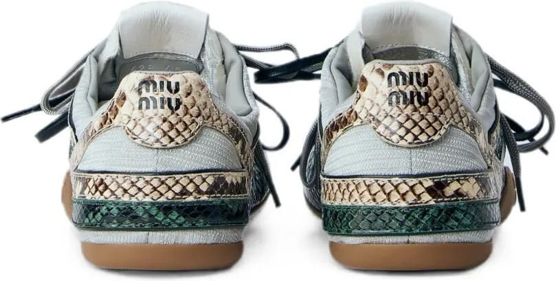 Miu Sneakers met slangenleer-print Groen - Foto 3