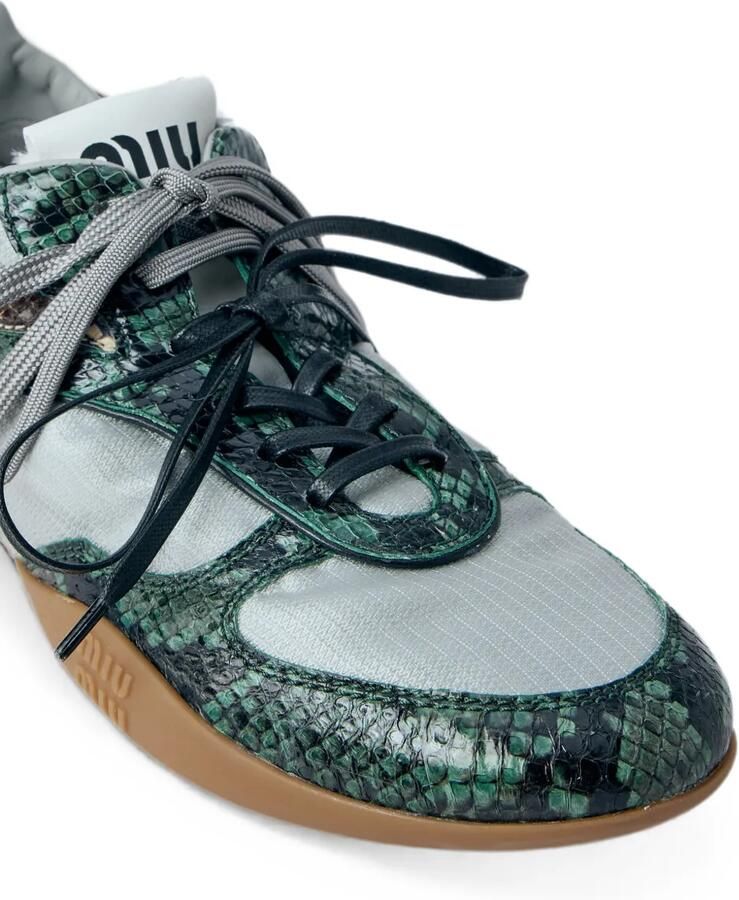 Miu Sneakers met slangenleer-print Groen - Foto 2