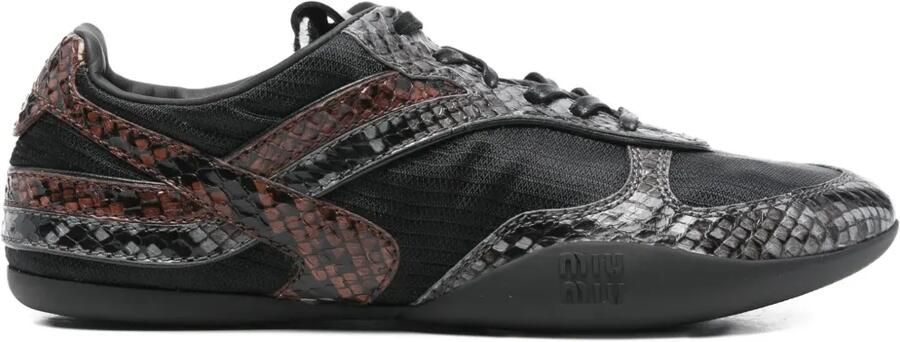 Miu Sneakers met slangenleer vlakken Zwart