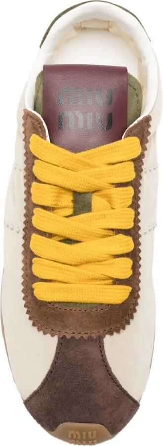 Miu Sneakers met suède afwerking Beige - Foto 4