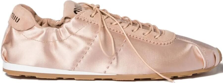 Miu Sneakers met suède vlakken Roze