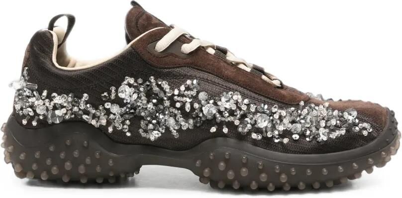Miu Sneakers verfraaid met kristallen Bruin