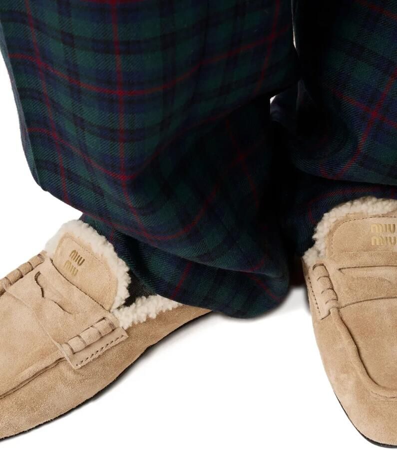 Miu Suède loafers Beige