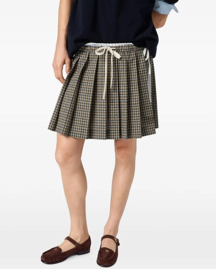 Miu Suède loafers met gesp Bruin - Foto 2