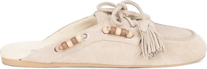 Miu Suède muiltjes Beige