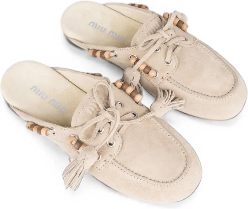 Miu Suède muiltjes Beige - Foto 2