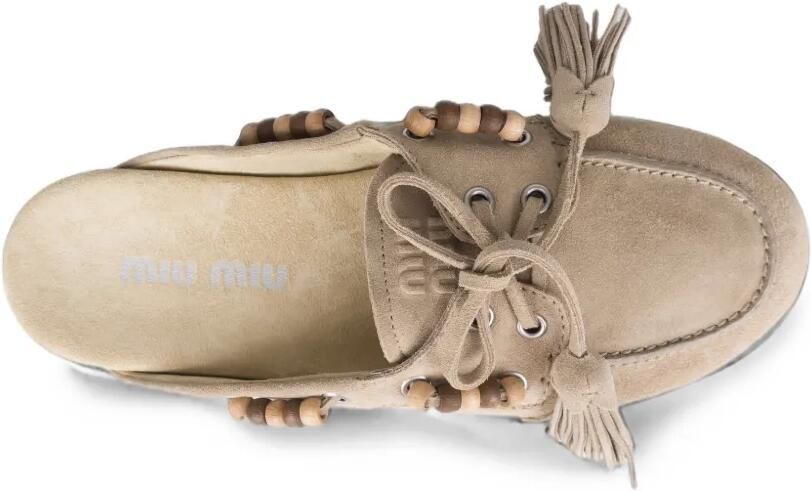 Miu Suède muiltjes Beige - Foto 4