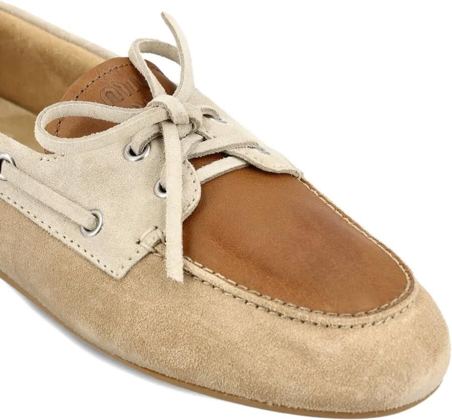 Miu Suède schoenen met vervaagde strik Beige - Foto 2