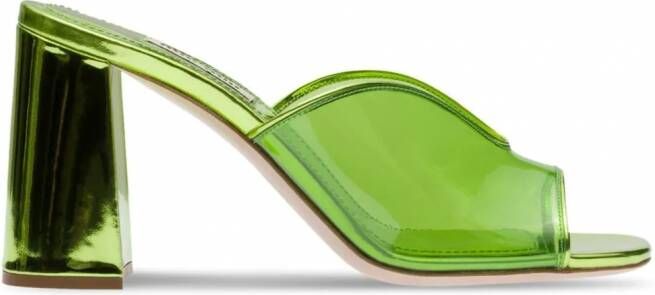 Miu Leren muiltjes Groen