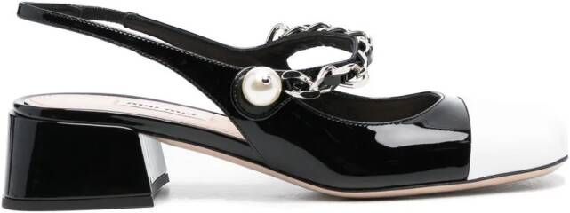 Miu 35 mm slingback ballerina's Zwart