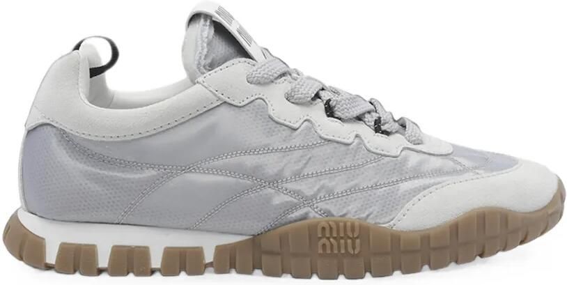 Miu Tyre technische stof en suède sneakers Grijs
