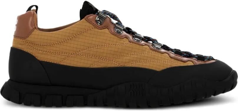 Miu Tyre technische stoffen en leren sneakers Bruin