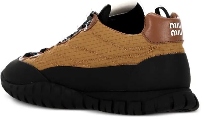 Miu Tyre technische stoffen en leren sneakers Bruin - Foto 3