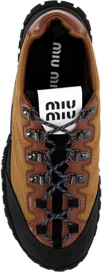 Miu Tyre technische stoffen en leren sneakers Bruin - Foto 4