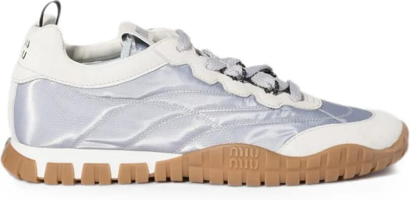 Miu Tyre technische stoffen en suède sneakers Grijs