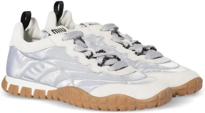 Miu Tyre technische stoffen en suède sneakers Grijs - Foto 4