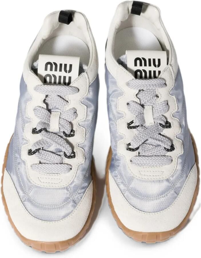 Miu Tyre technische stoffen en suède sneakers Grijs - Foto 3