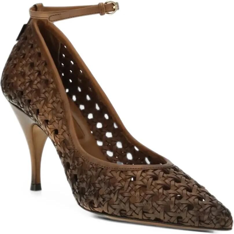 Miu woven leather pumps Bruin - Foto 2