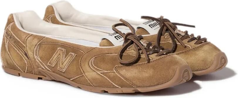 Miu x New Balance 530 SL délavé suede ballerinas Bruin
