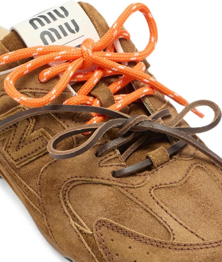 Miu x New Balance suède muiltjes Bruin - Foto 3