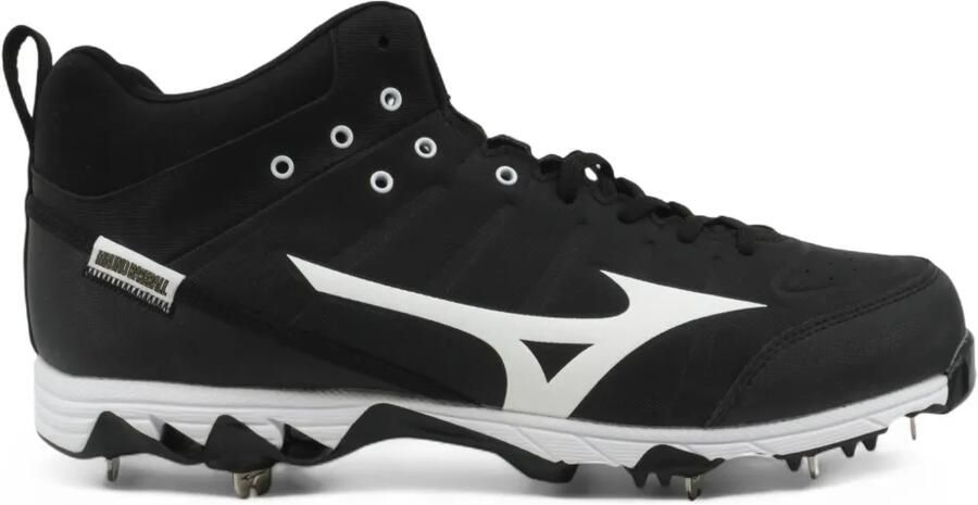 Mizuno Ambition 2 Metal Mid Top Baseball Cleats "Black White" sneakers Zwart