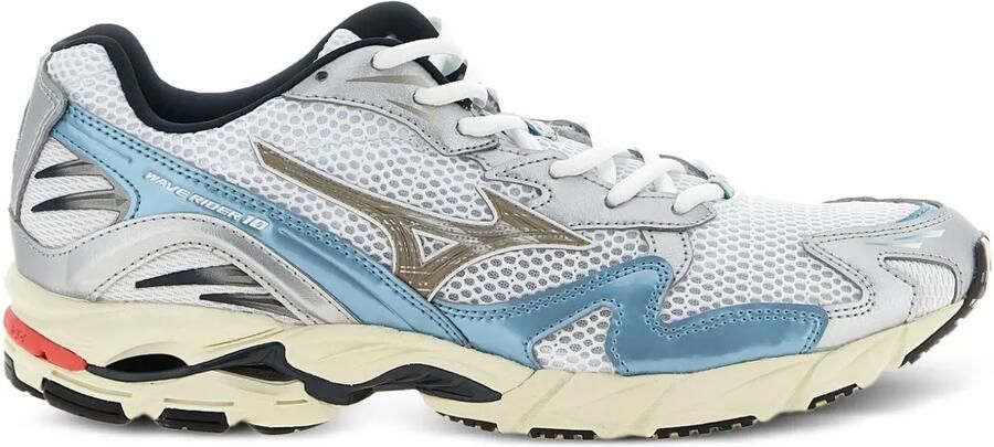 Mizuno Wave Ridder 10 leren sneakers met mesh vlakken Wit