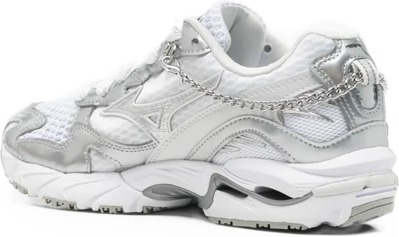 Mizuno Wave Rider sneakers met metallic-effect en ketting Wit - Foto 2