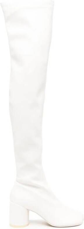 MM6 Maison Margiela Anatomic 70mm overknee laarzen Wit