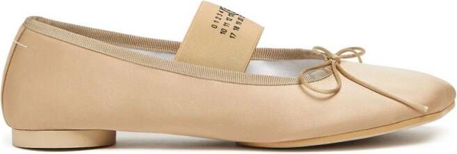 MM6 Maison Margiela Atomic satijnen ballerina's Beige