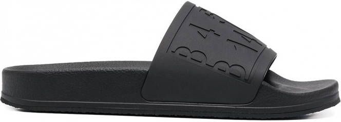 MM6 Maison Margiela Slippers met logo-reliëf Zwart