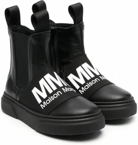 MM6 Maison Margiela Kids Chelsea laarzen met logoprint Zwart