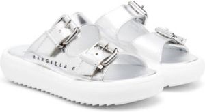 MM6 Maison Margiela Kids Metallic sandalen Zilver